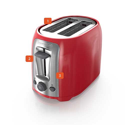 Red 2 Slice Toaster by Black and Decker